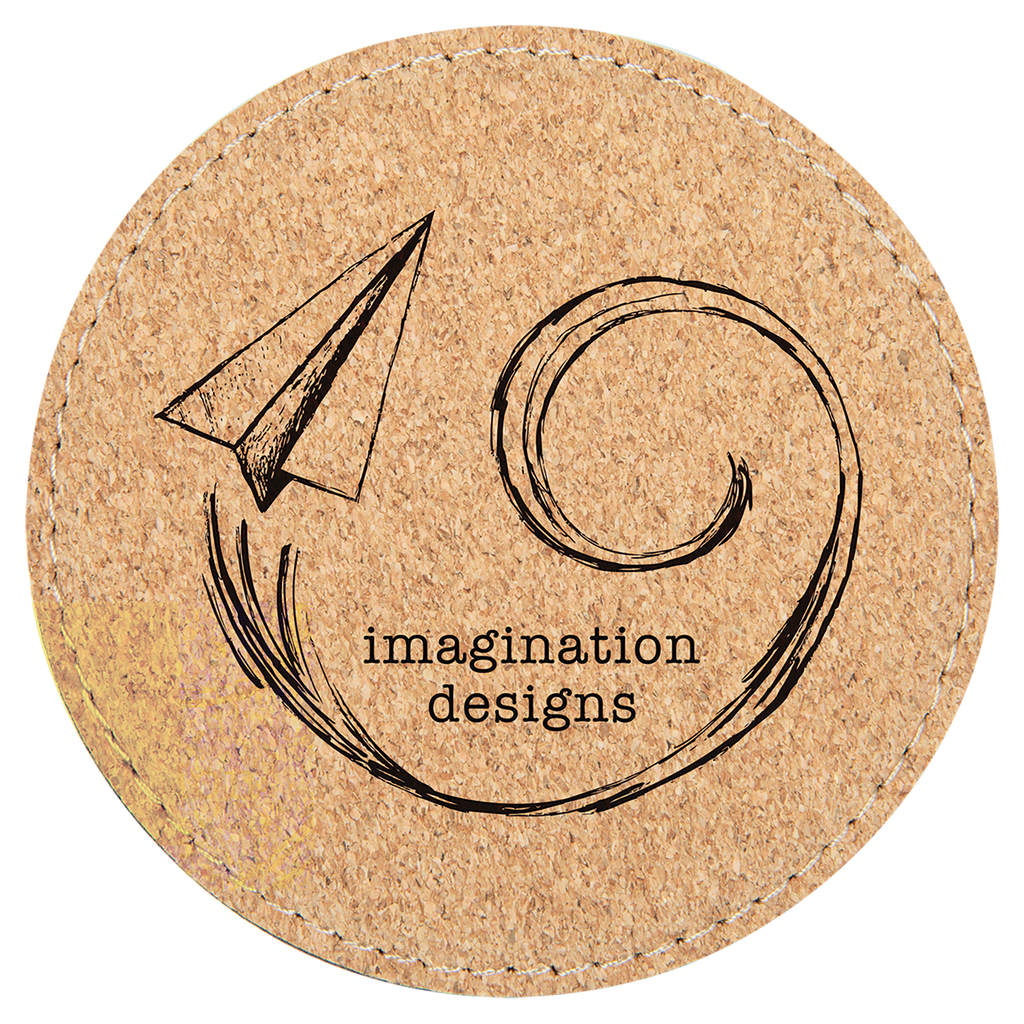 Custom Laser Engravable Leatherette Coaster - Round