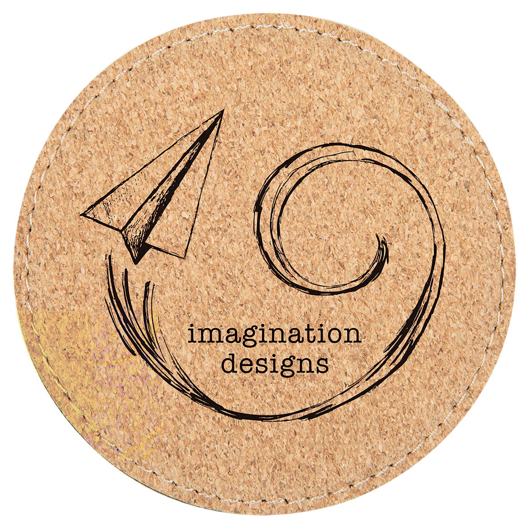 Custom Laser Engravable Leatherette Coaster - Round