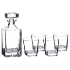 Custom Square Whiskey Decanter Set with 4 Glasses