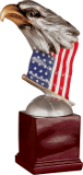 Eagle Head and Flag on Resin Base