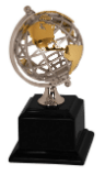 Gold/Silver Globe with Black Piano Finish Base