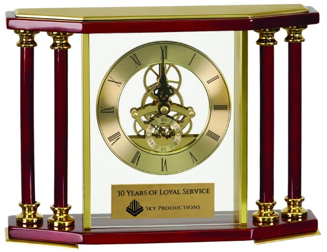 Executive 4-Pillar Piano Finish Clock