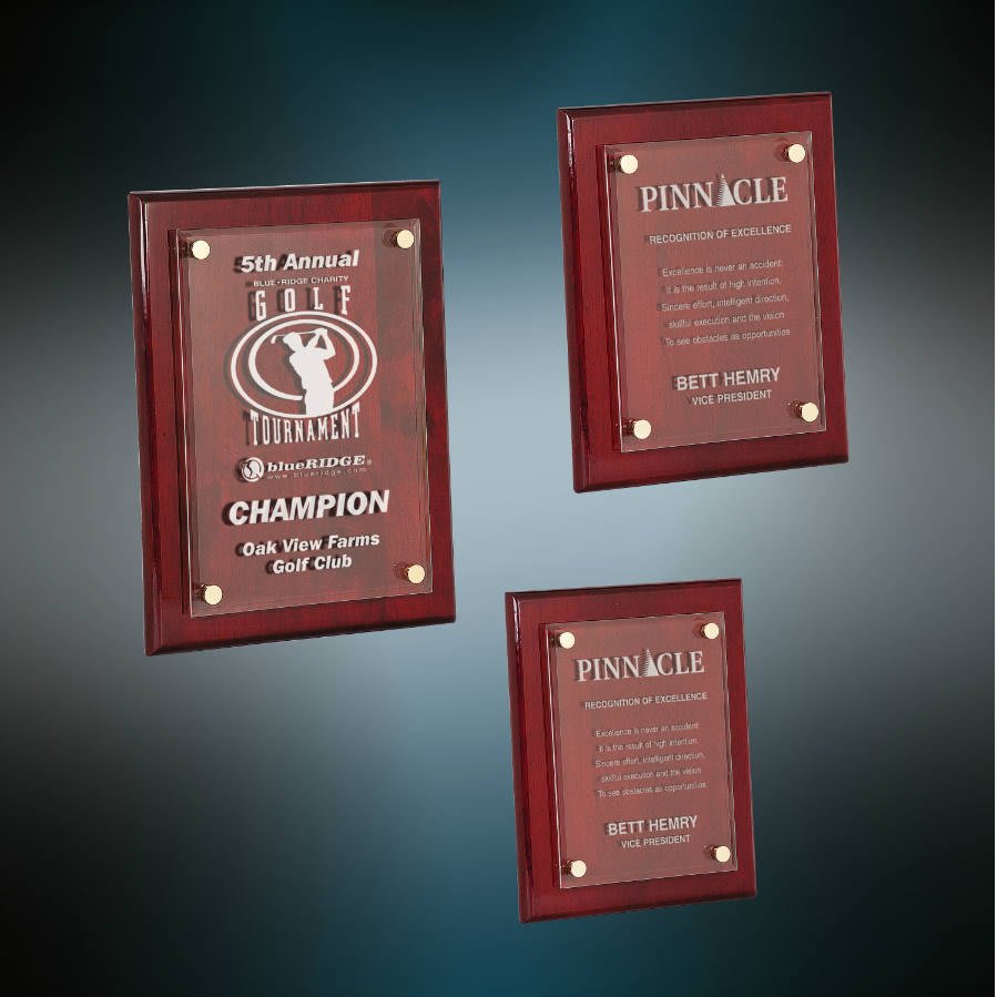 Rosewood Piano Finish Floating Acrylic Plaque Sample Set