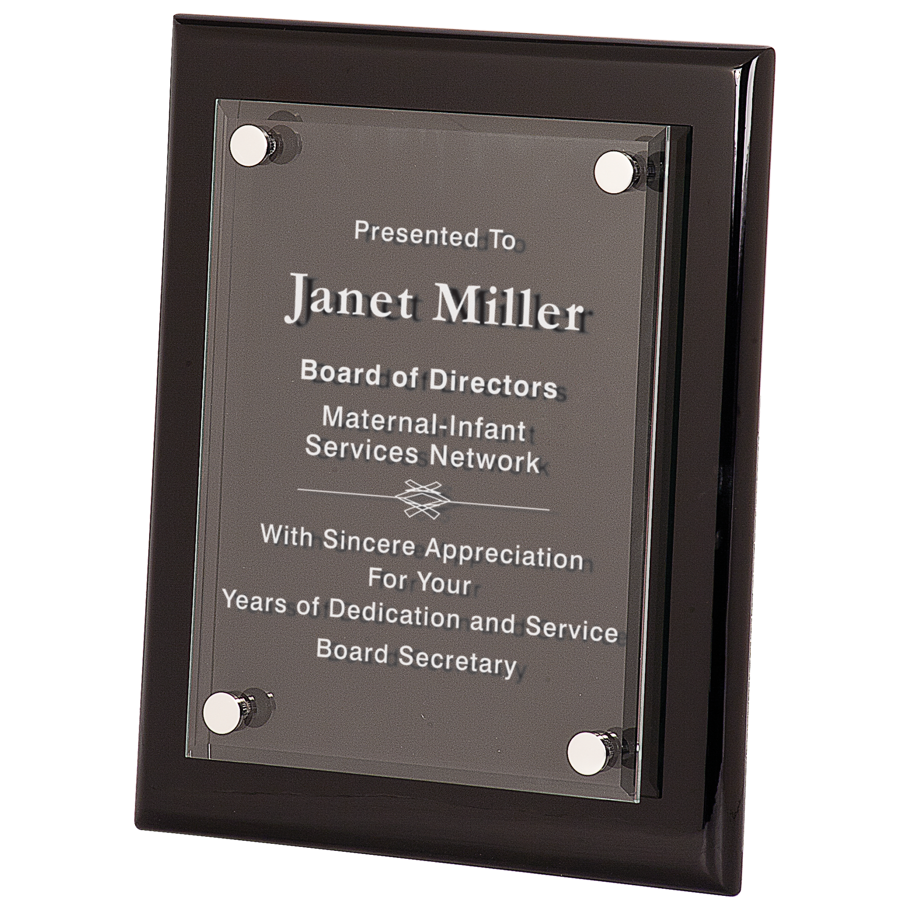 Piano Finish Floating Acrylic Plaque