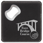 Leatherette Coaster & Bottle Opener Combo - Custom Engravable