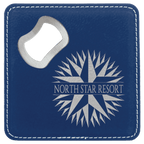 Leatherette Coaster & Bottle Opener Combo - Custom Engravable