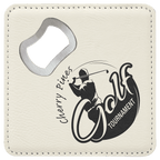 Leatherette Coaster & Bottle Opener Combo - Custom Engravable