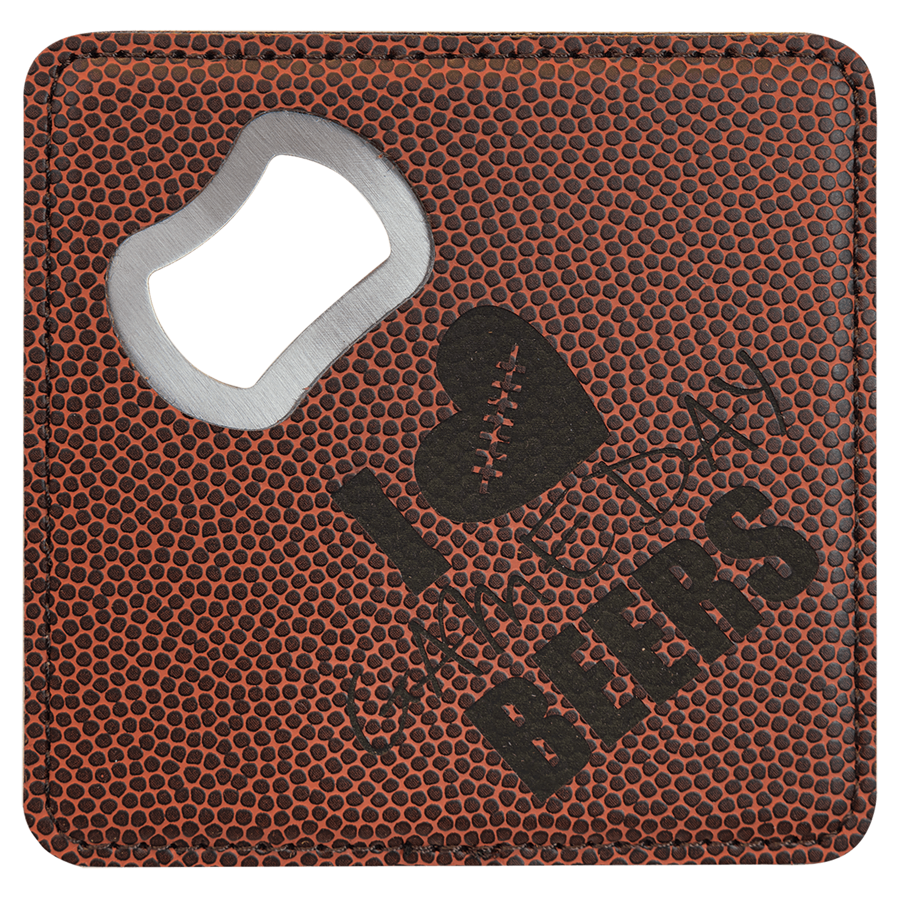 Leatherette Coaster & Bottle Opener Combo - Custom Engravable