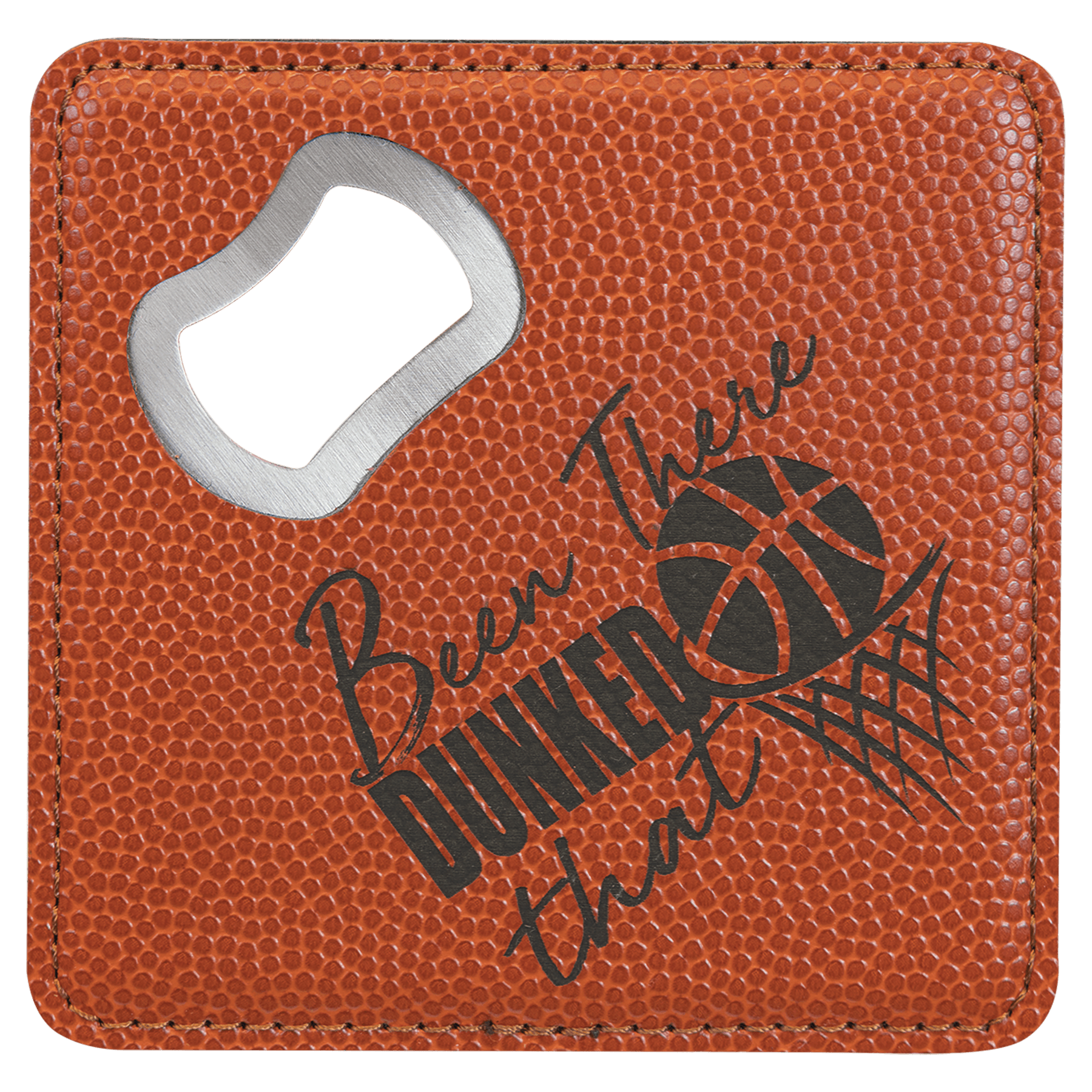 Leatherette Coaster & Bottle Opener Combo - Custom Engravable
