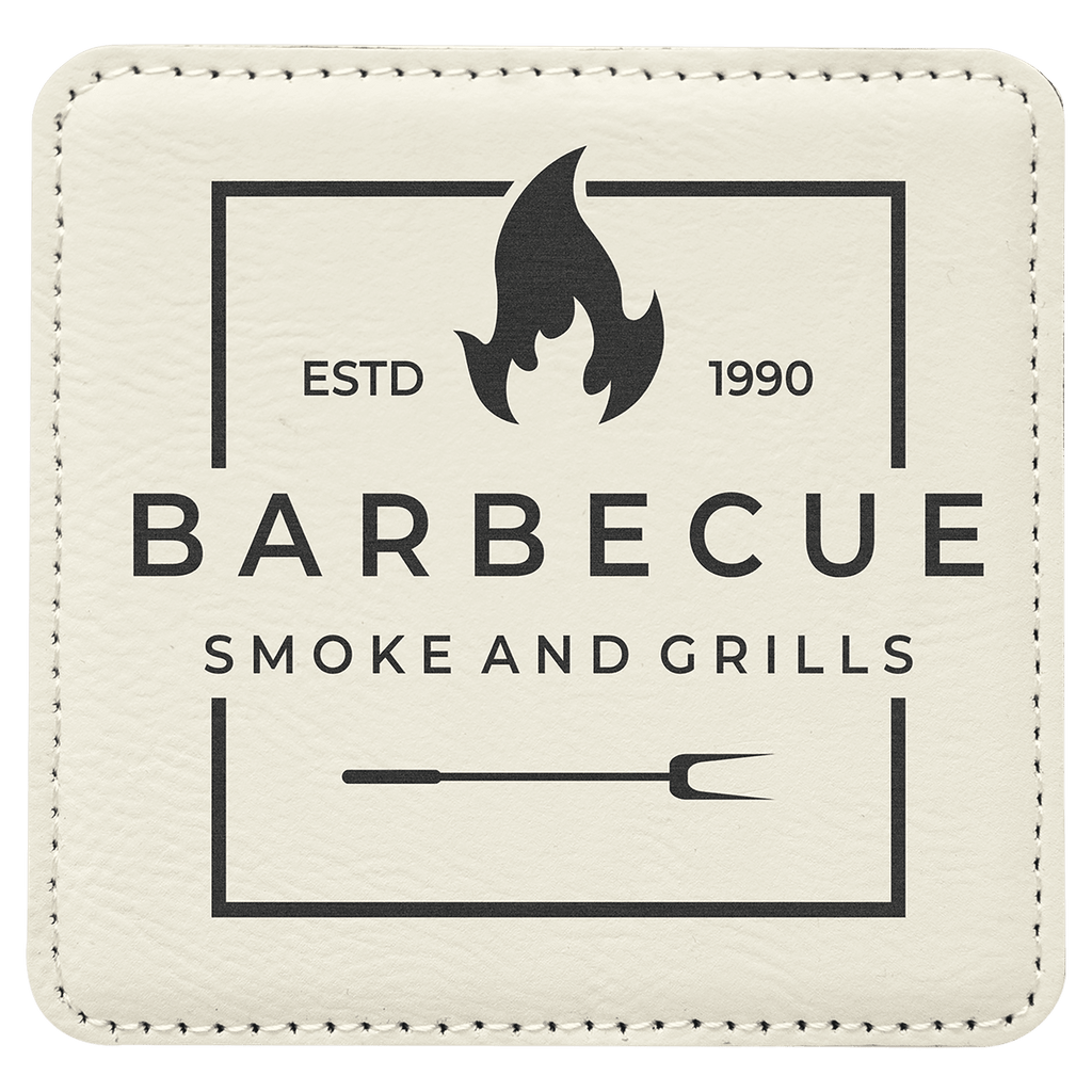 Custom Laser Engravable Leatherette Coaster - Square