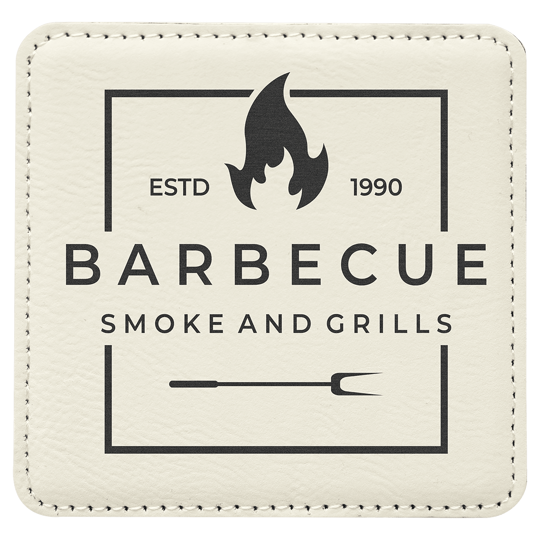 Custom Laser Engravable Leatherette Coaster - Square