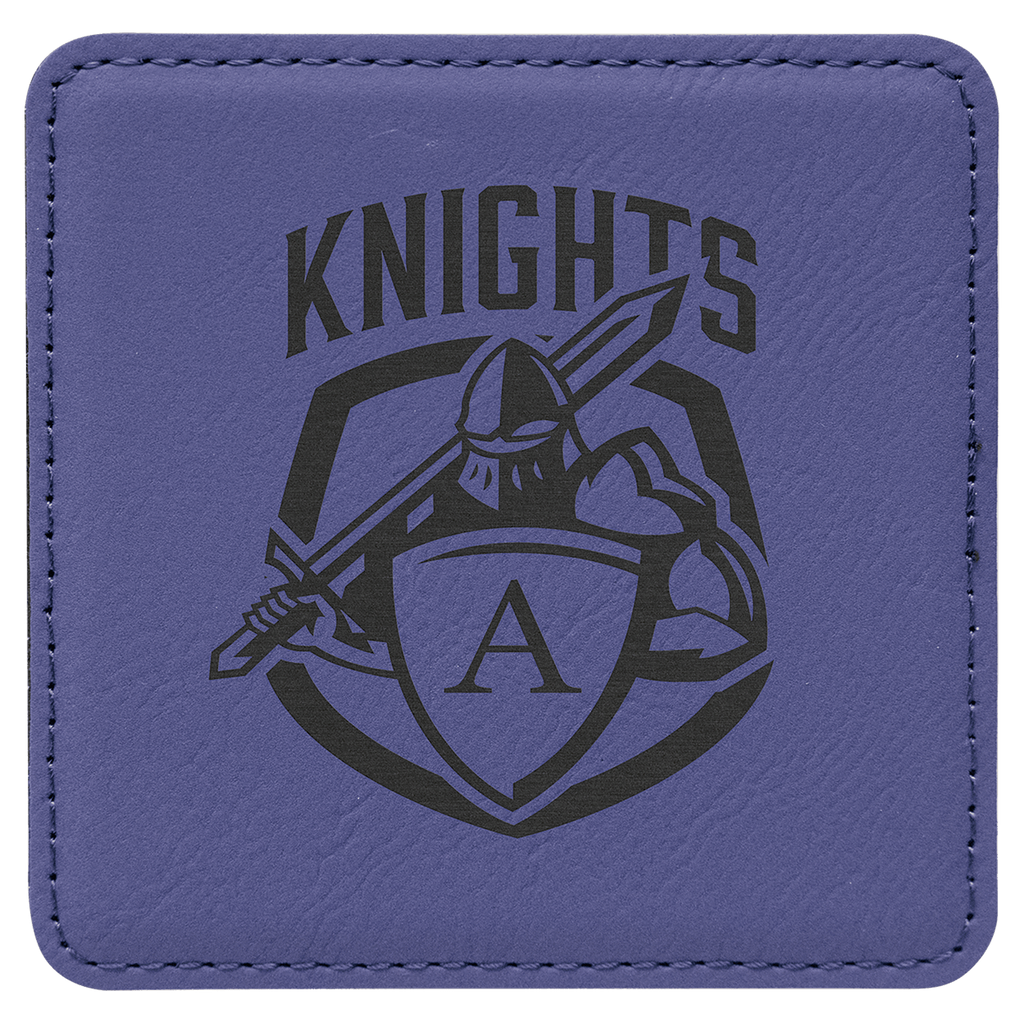 Custom Laser Engravable Leatherette Coaster - Square