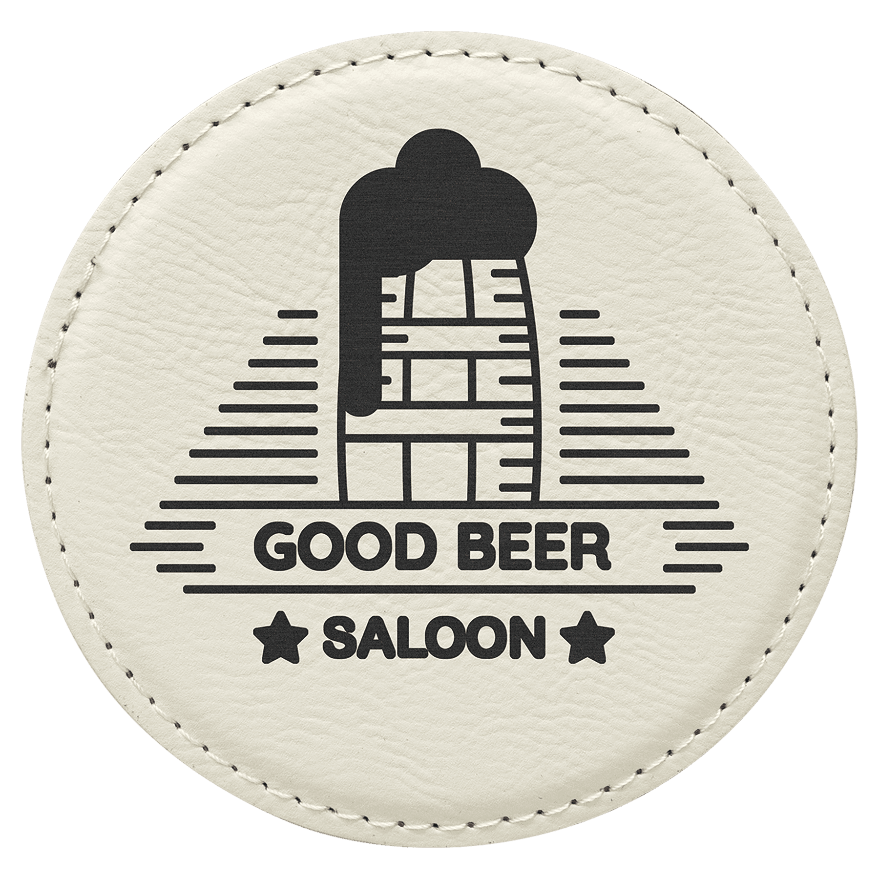 Custom Laser Engravable Leatherette Coaster - Round