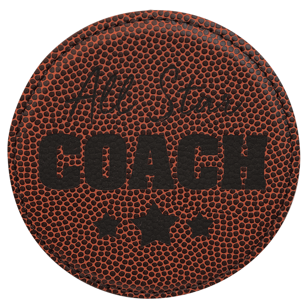 Custom Laser Engravable Leatherette Coaster - Round
