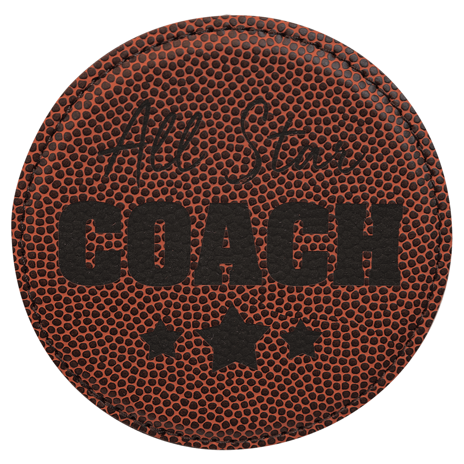 Custom Laser Engravable Leatherette Coaster - Round