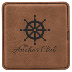 Custom Laser Engravable Leatherette Coaster - Square