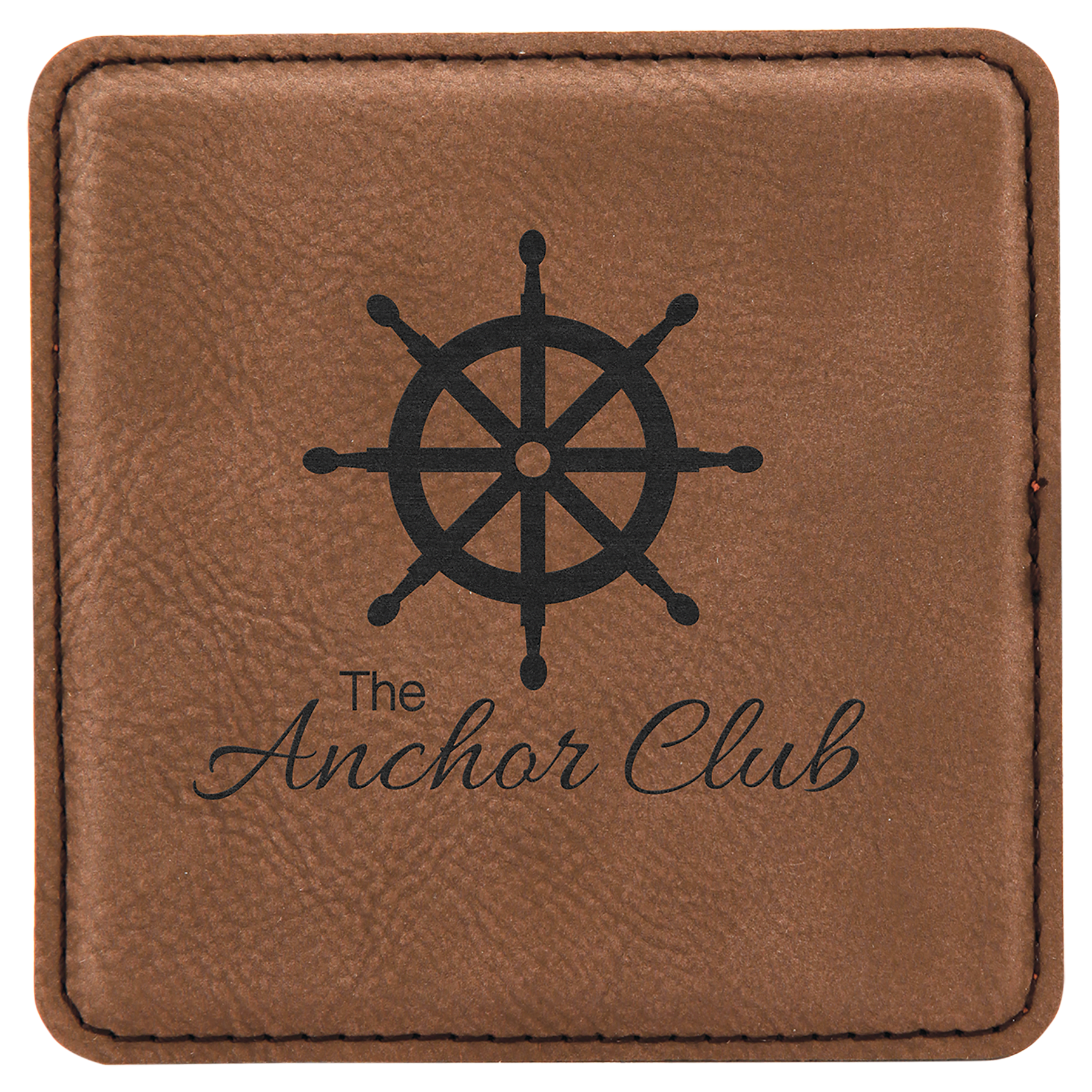 Custom Laser Engravable Leatherette Coaster - Square