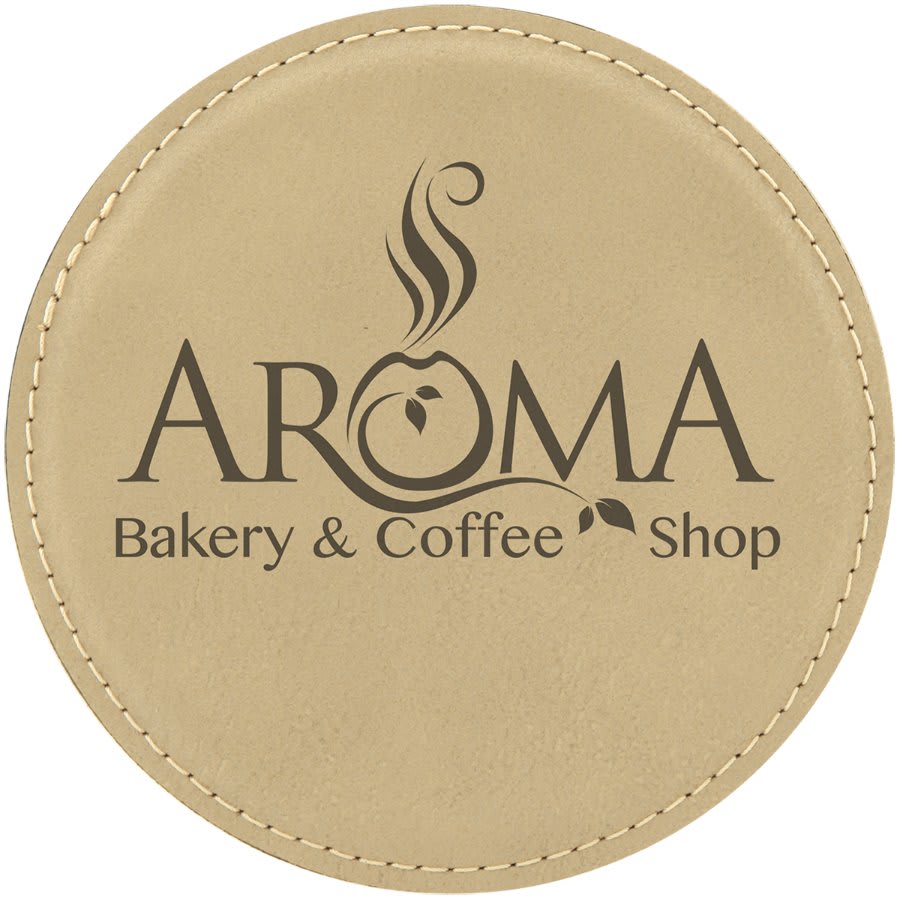 Custom Laser Engravable Leatherette Coaster - Round