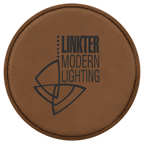 Custom Laser Engravable Leatherette Coaster - Round
