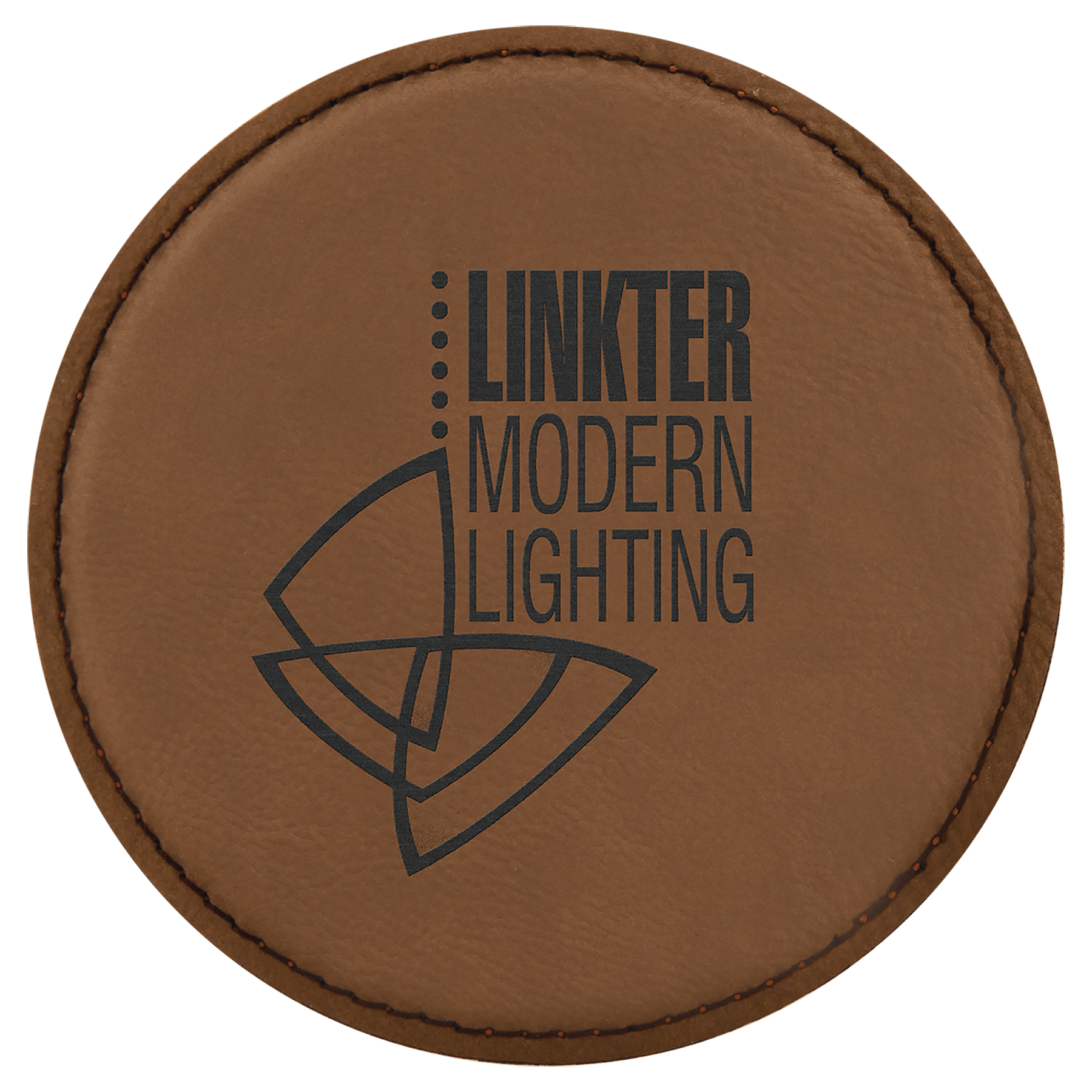 Custom Laser Engravable Leatherette Coaster - Round