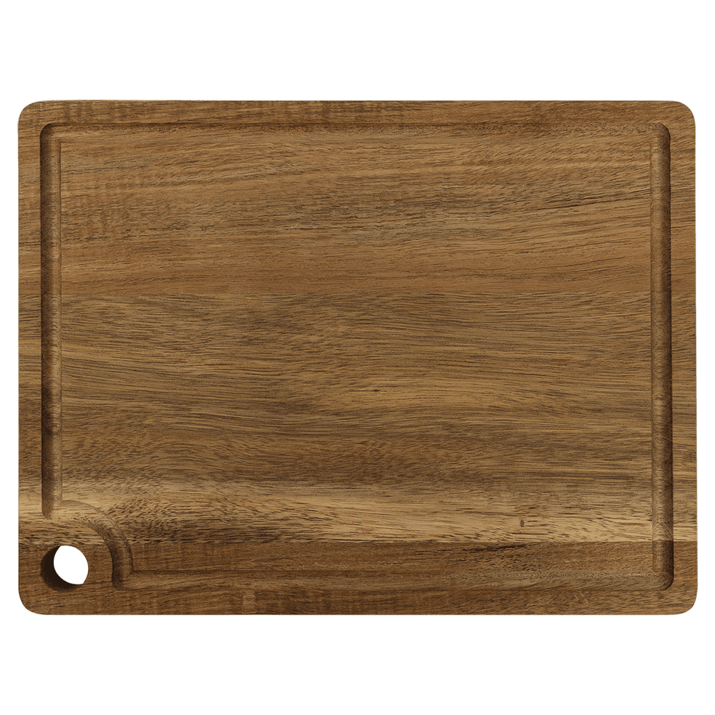 2324 - Acacia Wood Cutting Board with Drip Ring (11 1/2" x 8 3/4")