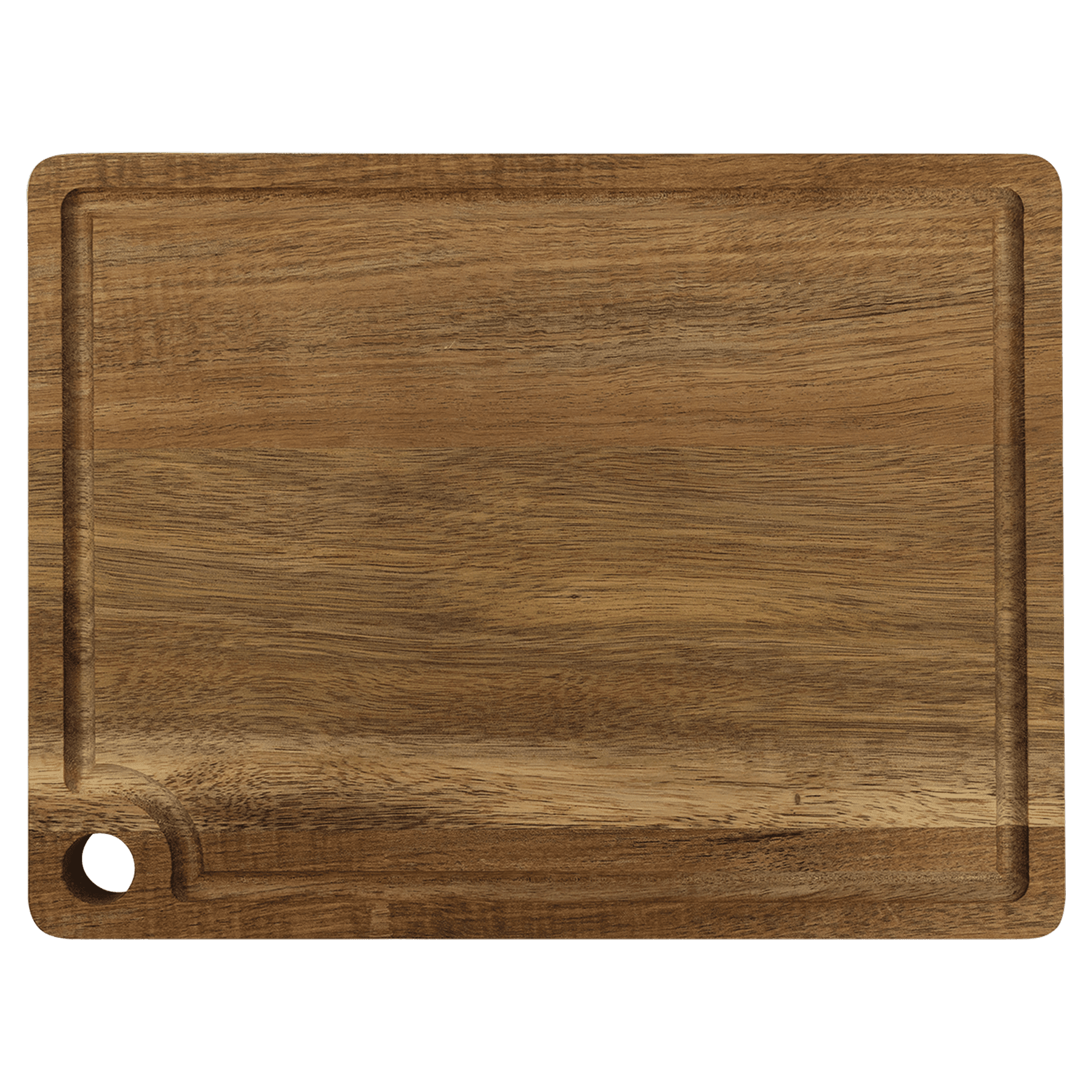 2324 - Acacia Wood Cutting Board with Drip Ring (11 1/2" x 8 3/4")