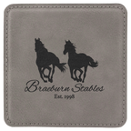 Custom Laser Engravable Leatherette Coaster - Square