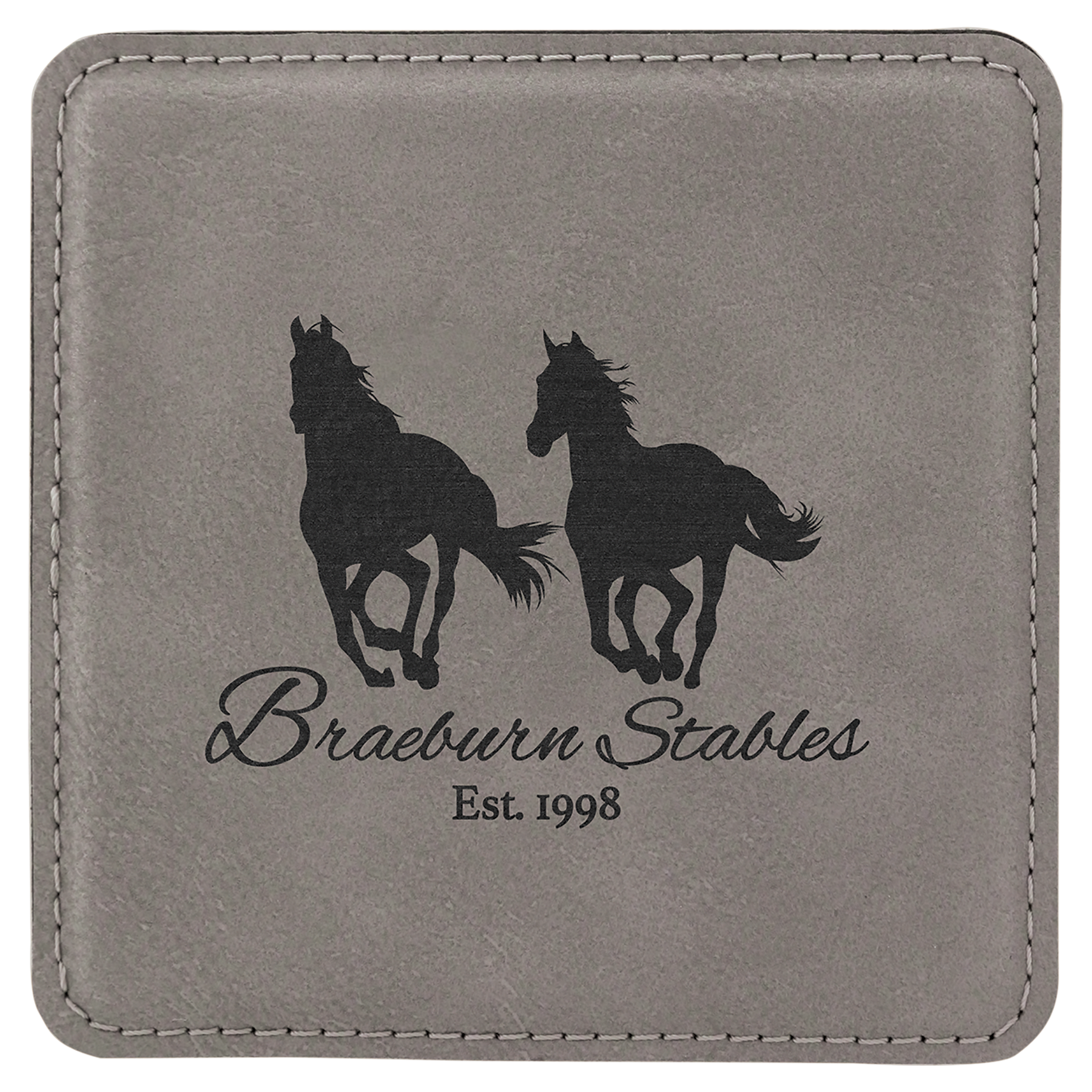 Custom Laser Engravable Leatherette Coaster - Square