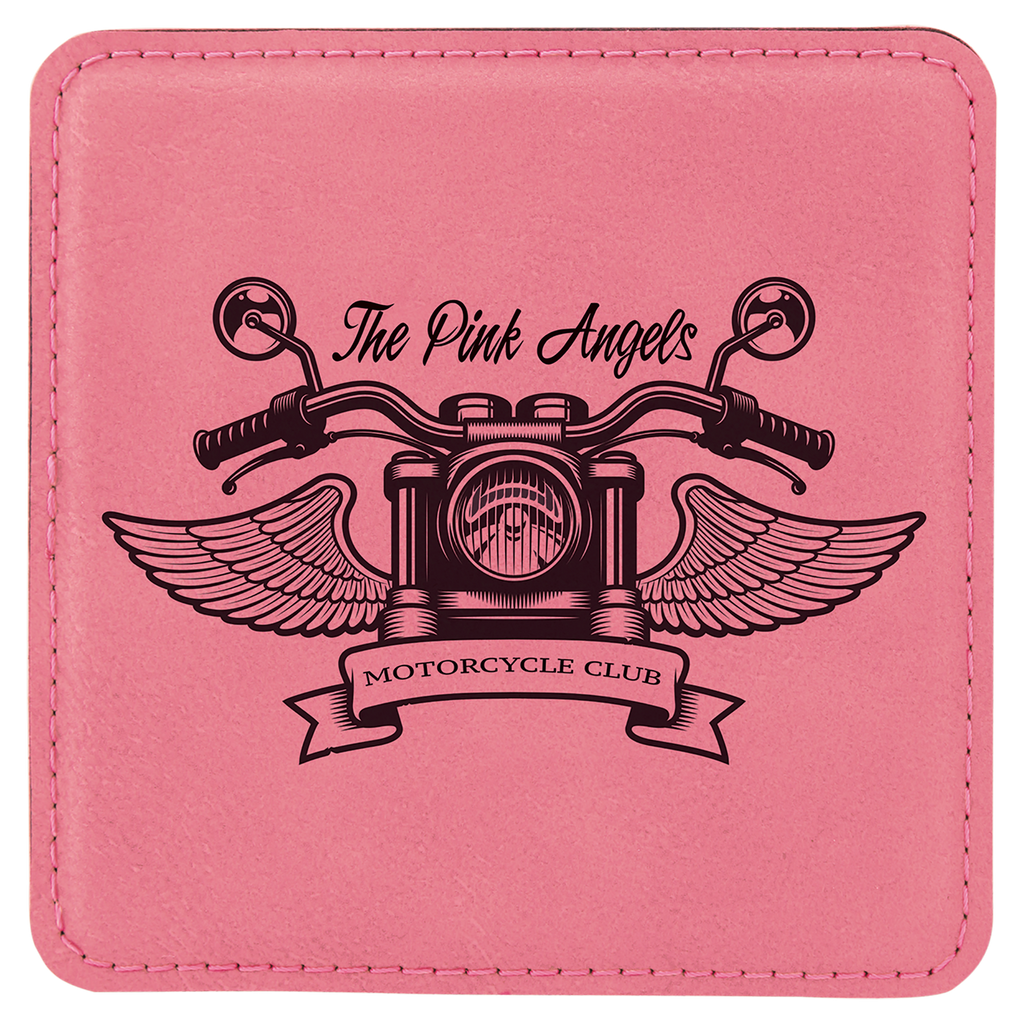 Custom Laser Engravable Leatherette Coaster - Square
