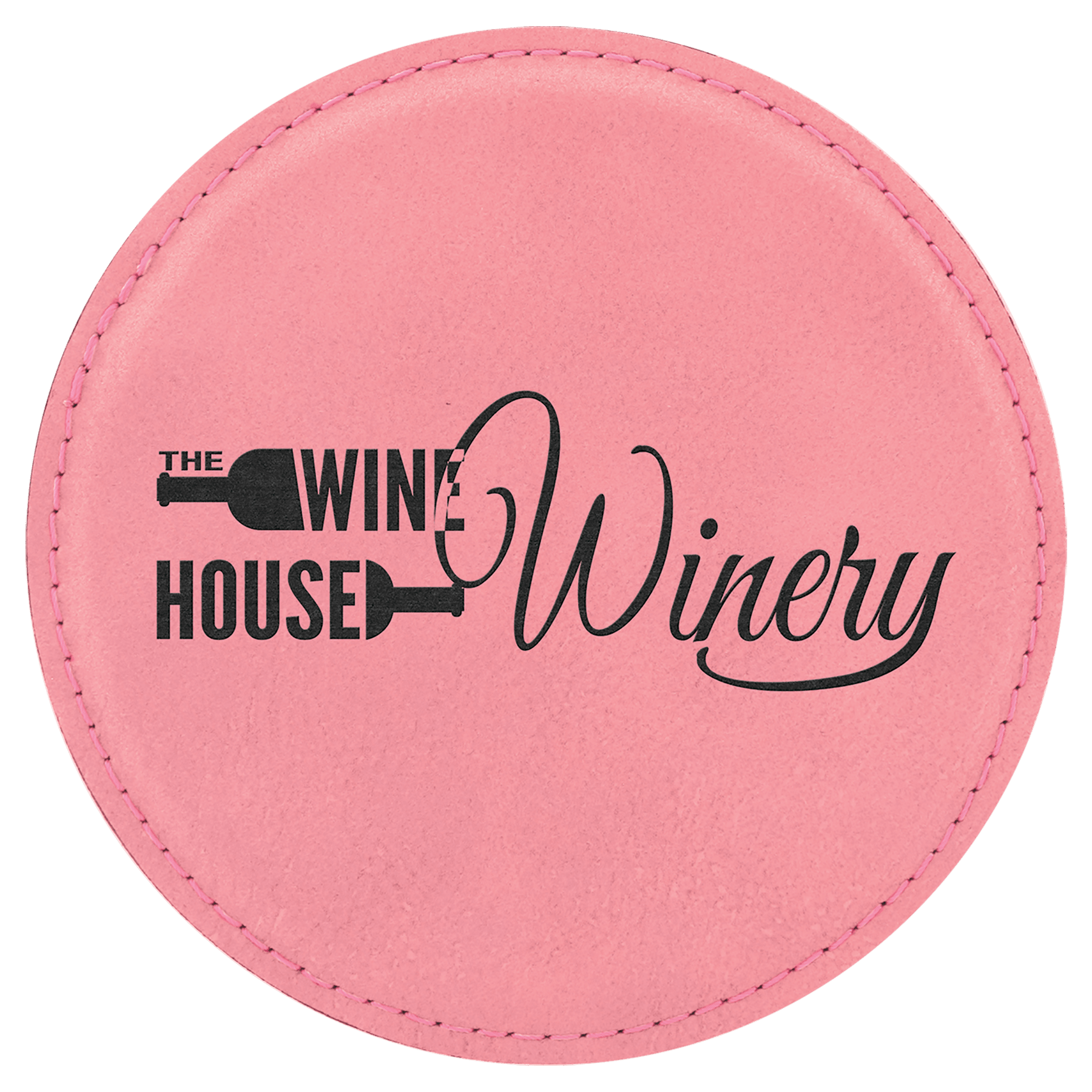 Custom Laser Engravable Leatherette Coaster - Round