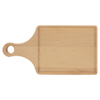 0943m - Custom Maple Cutting Board Paddle Shape with Drip Ring