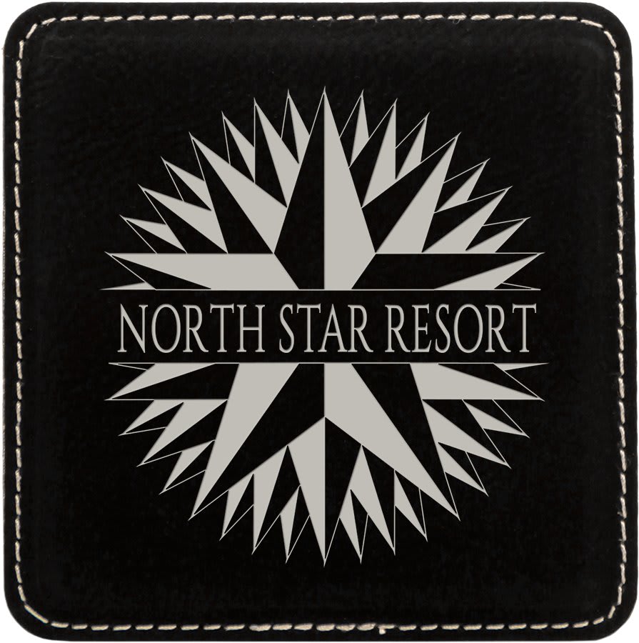 Custom Laser Engravable Leatherette Coaster - Square