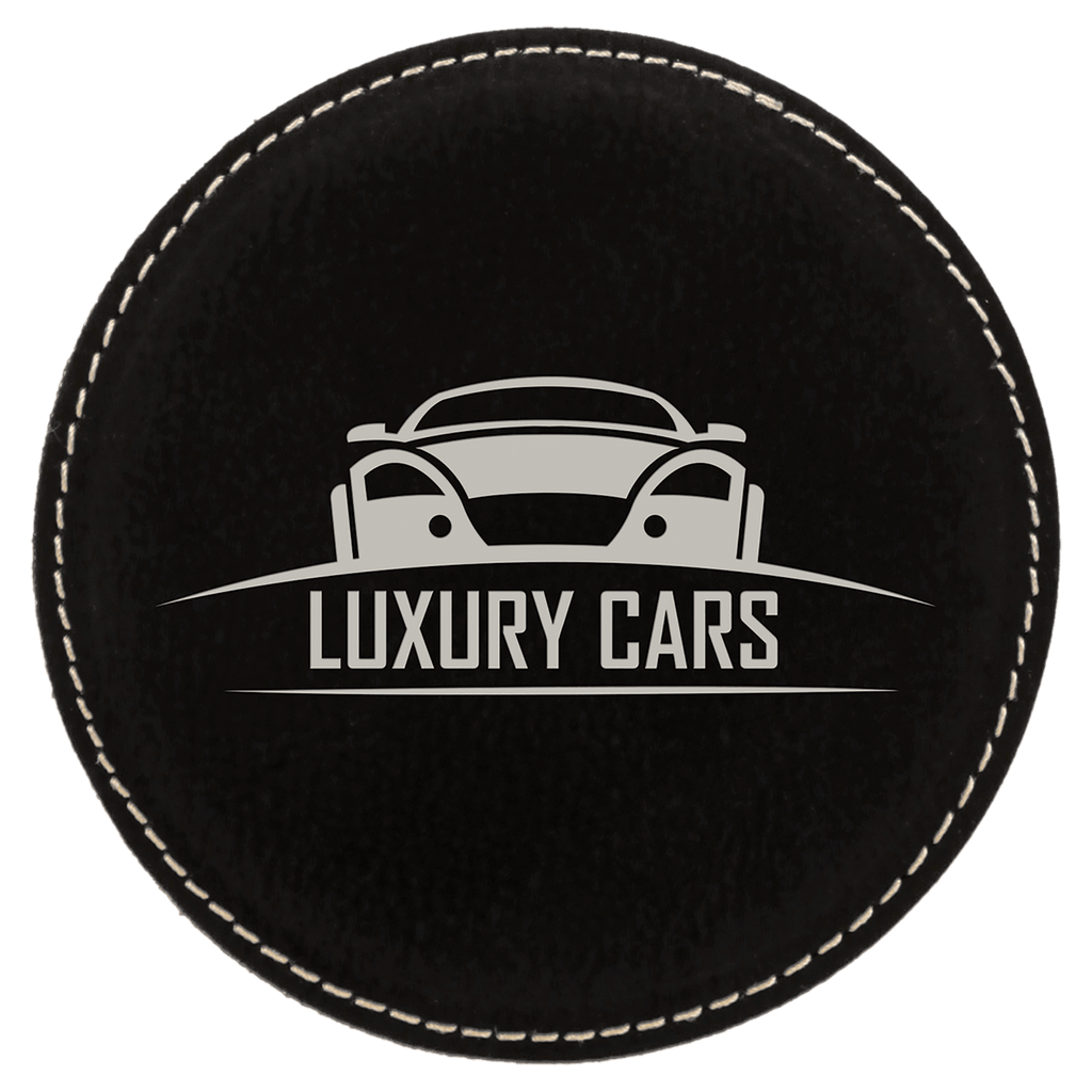 Custom Laser Engravable Leatherette Coaster - Round