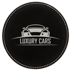 Custom Laser Engravable Leatherette Coaster - Round