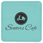 Custom Laser Engravable Leatherette Coaster - Square