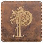 Custom Laser Engravable Leatherette Coaster - Square