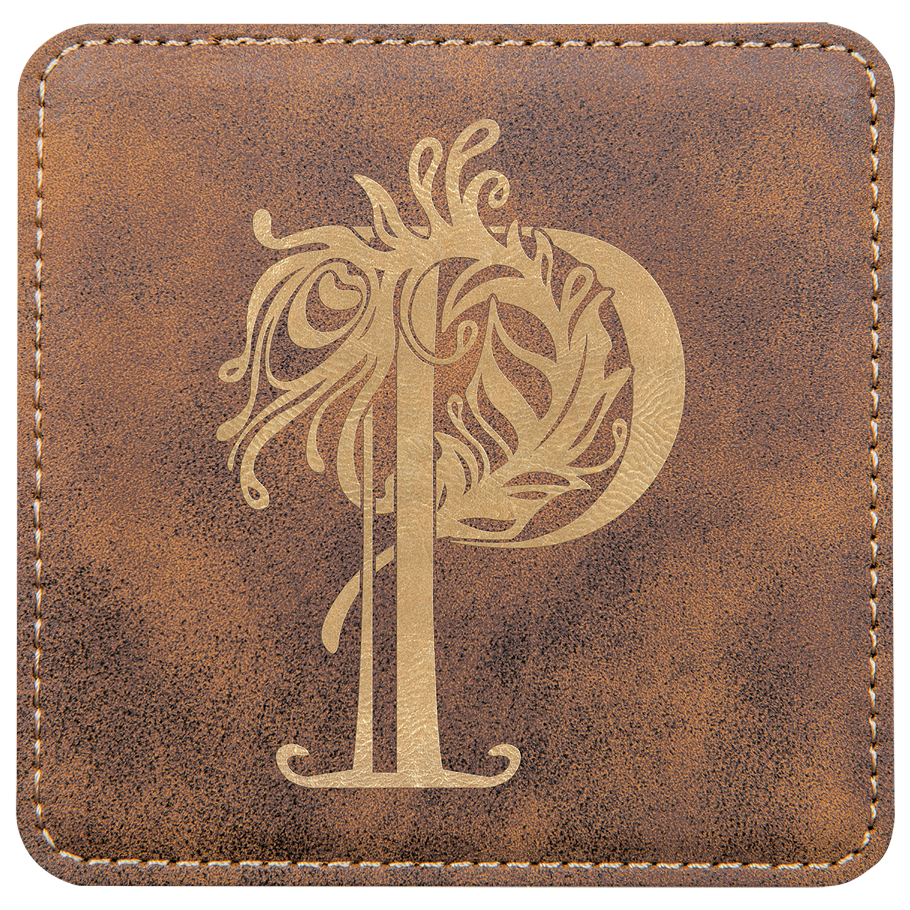 Custom Laser Engravable Leatherette Coaster - Square