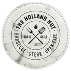 Custom Laser Engravable Leatherette Coaster - Round