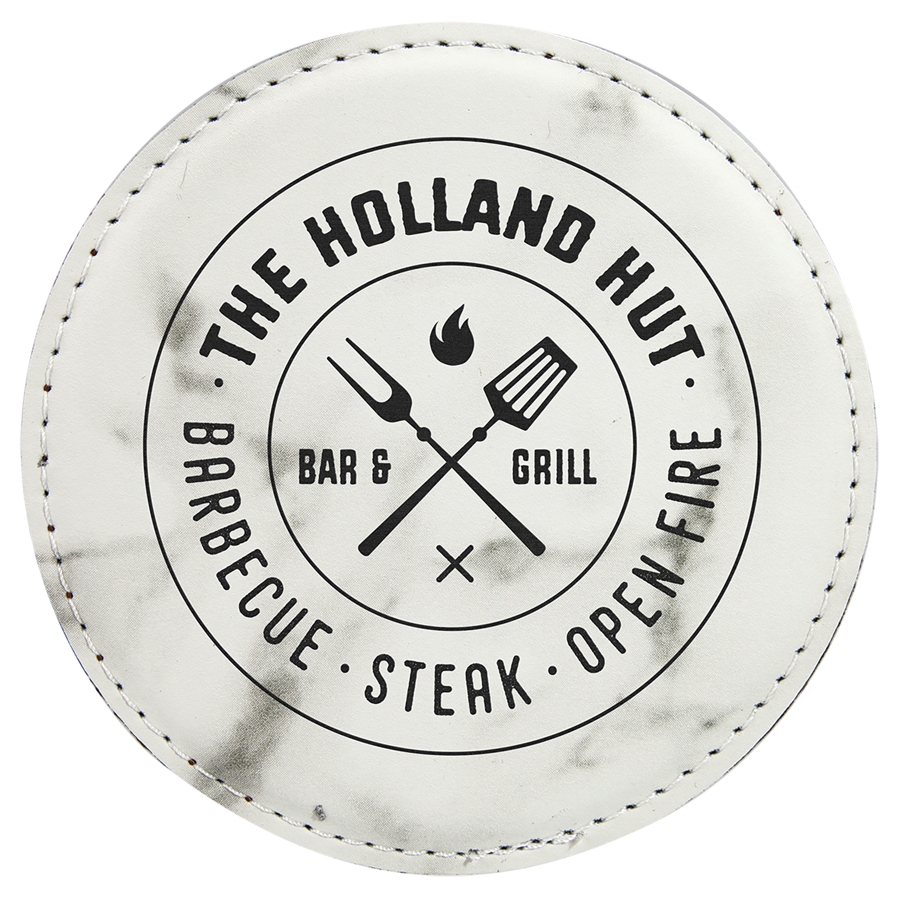 Custom Laser Engravable Leatherette Coaster - Round