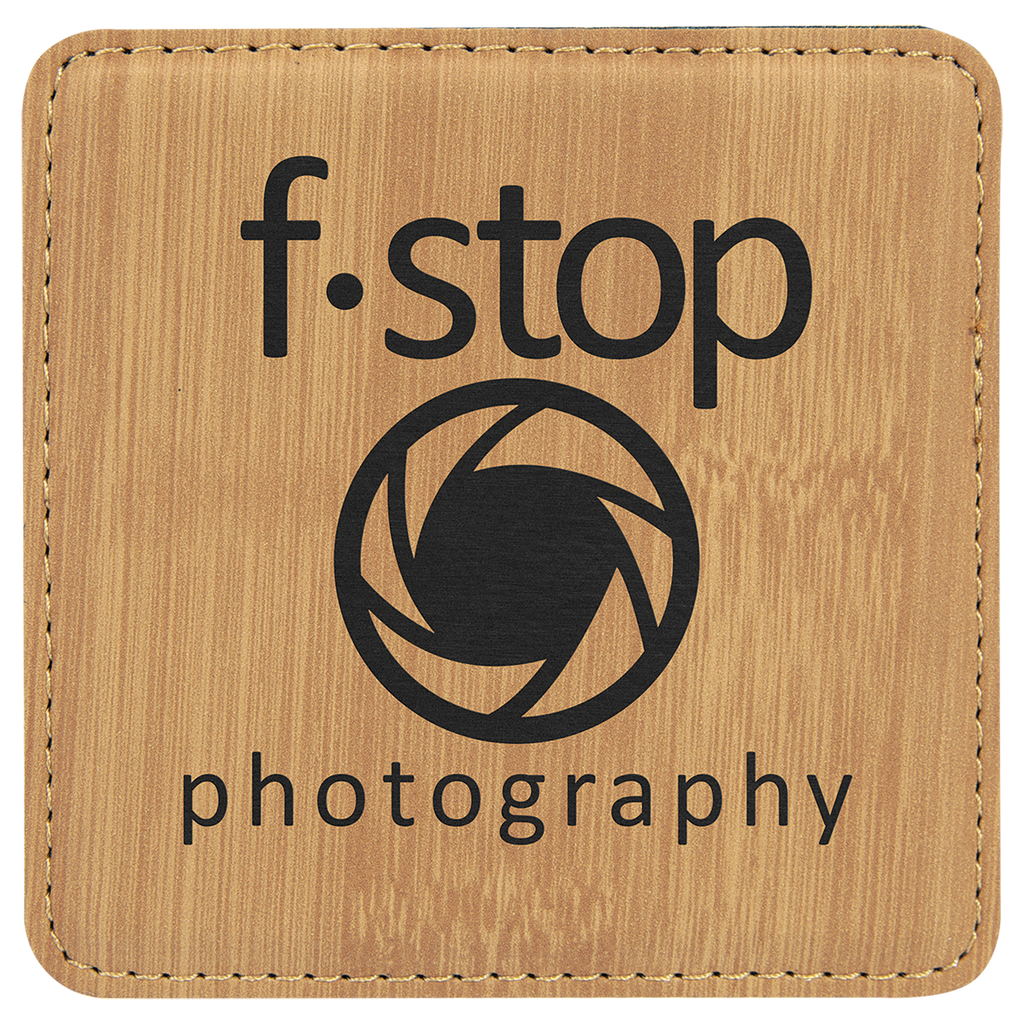 Custom Laser Engravable Leatherette Coaster - Square