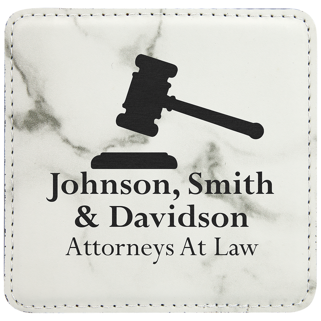 Custom Laser Engravable Leatherette Coaster - Square