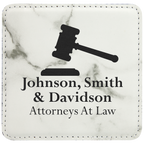 Custom Laser Engravable Leatherette Coaster - Square