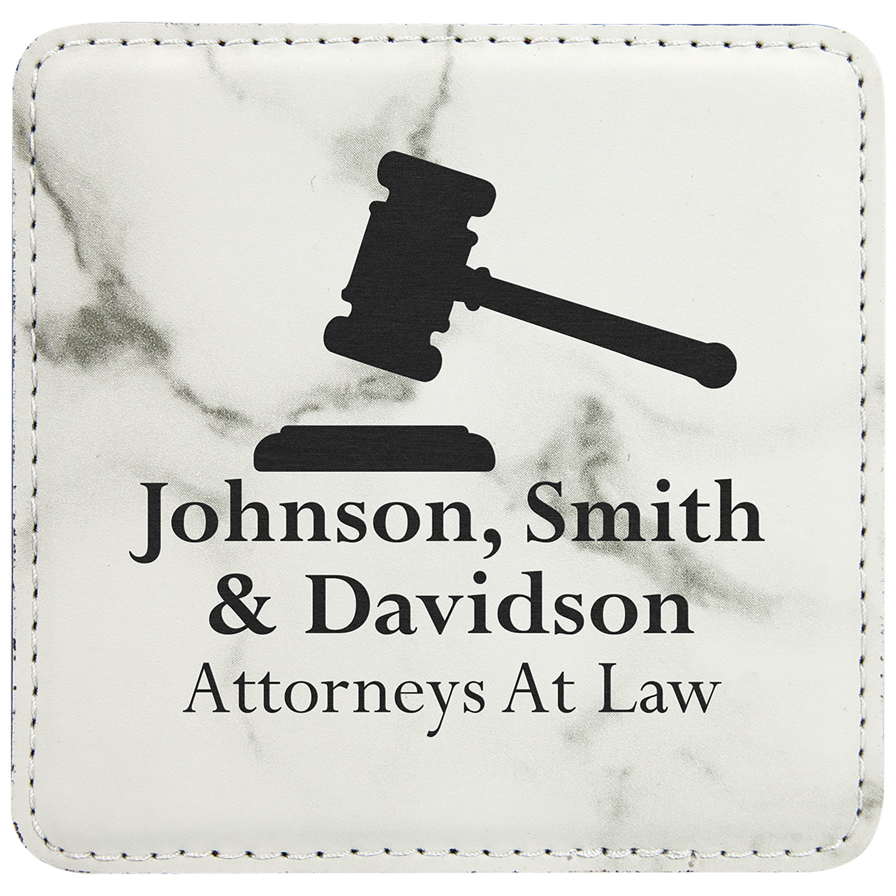 Custom Laser Engravable Leatherette Coaster - Square