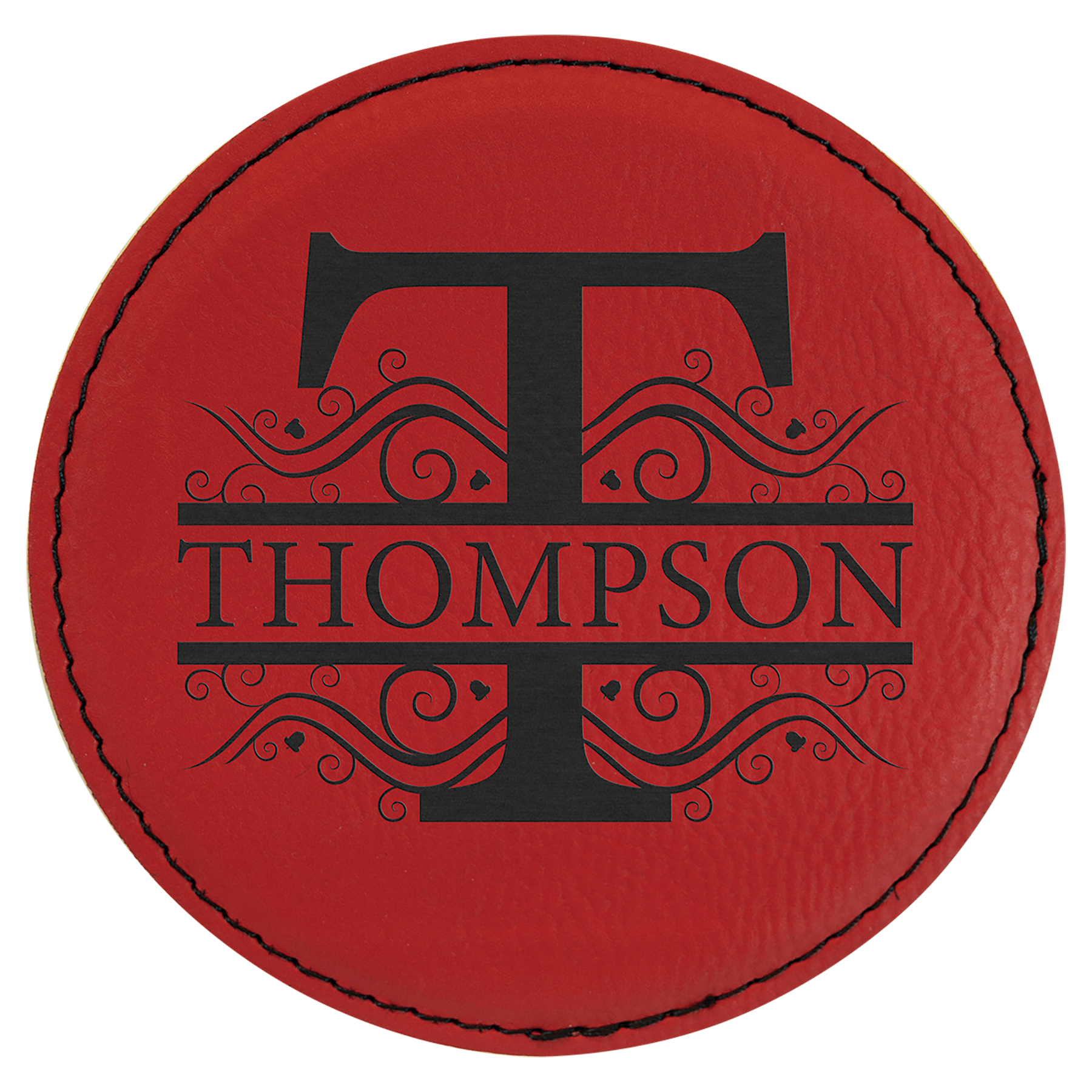Custom Laser Engravable Leatherette Coaster - Round