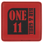 Custom Laser Engravable Leatherette Coaster - Square