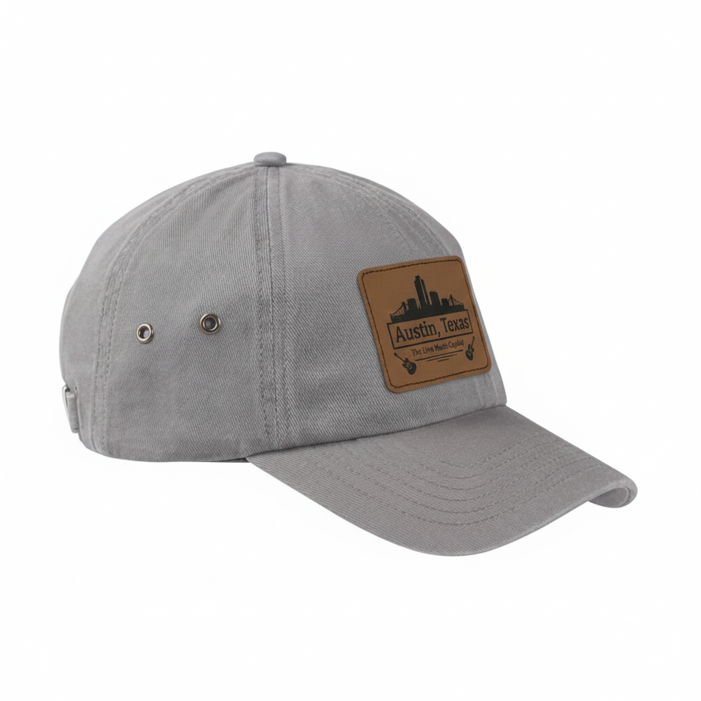 Custom Leather Patch or Printed Washed Baseball Cap BA529