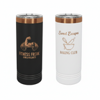 Custom 22 oz. Black or White Rose Gold Skinny Tumbler