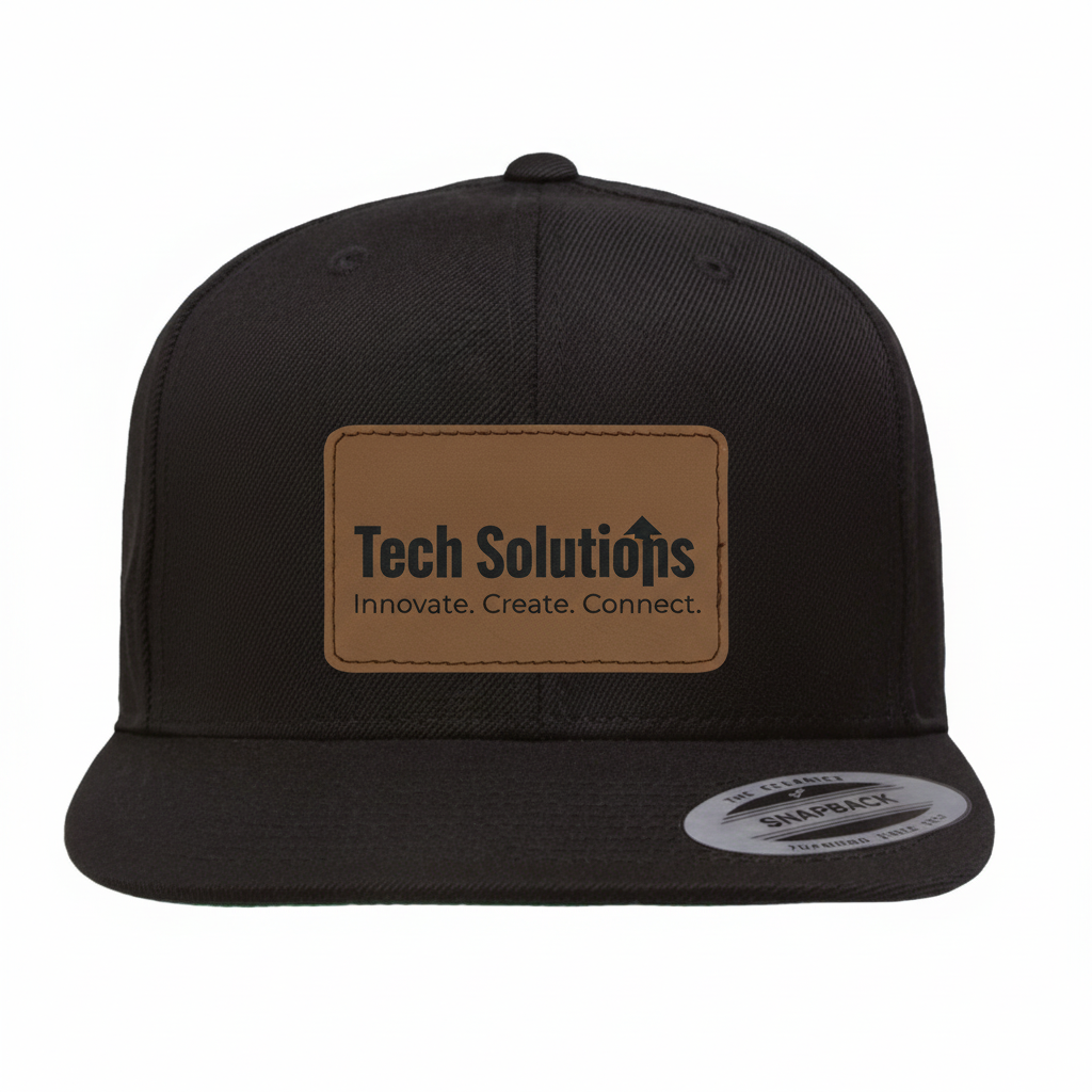 Custom Leather Patch or Printed Premium Flat Bill Snapback 6089M