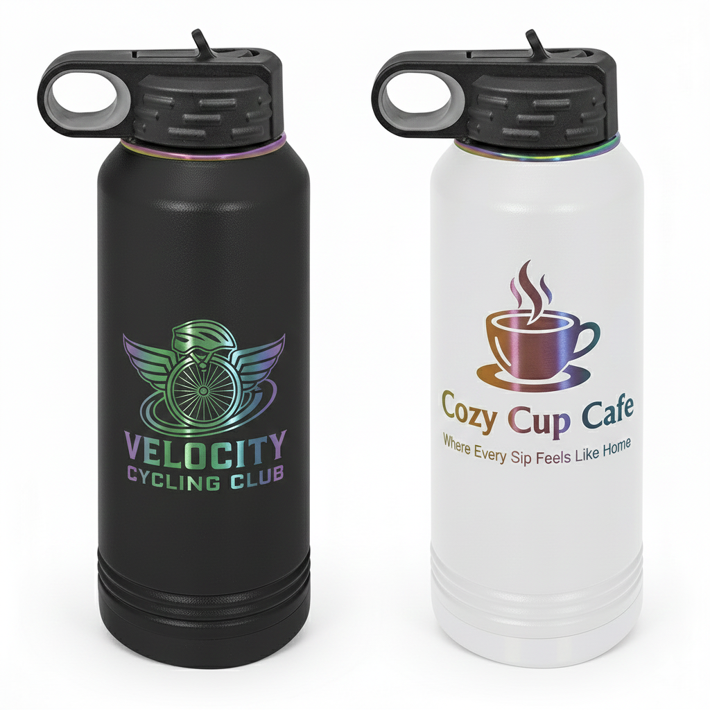 Custom 32 oz. Prism Water Bottle in White or Black