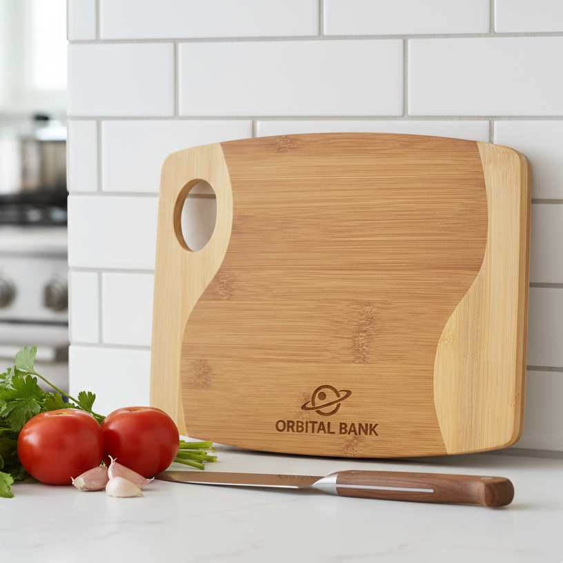 0191 - Bamboo Wavy Two Tone Cutting Board